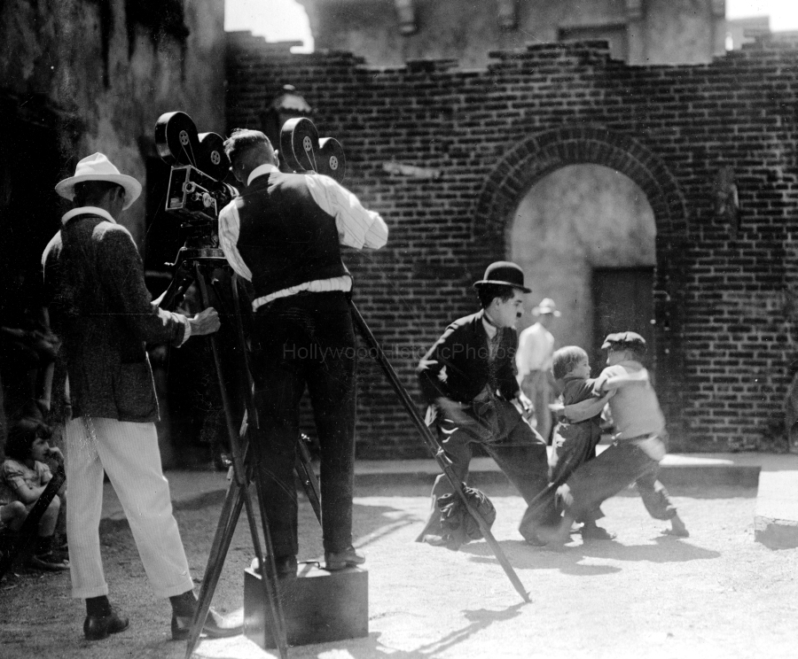 The Kid 1921 Charlie Chaplin filming with Jackie Coogan as the Kid wm.jpg